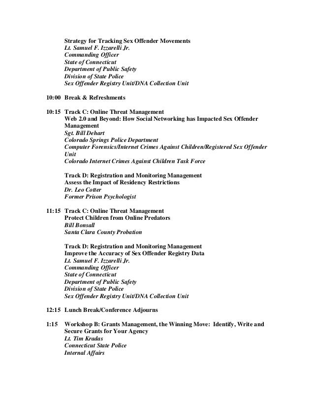 Sex offender management conference
